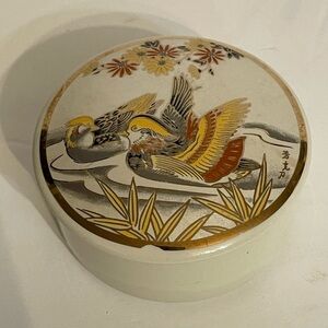 Vintage Action Trinket/Jewelry Box Art of Choking Style Ceramics